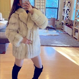 Women's Cream Faux-Fur Puffer Coat - Plush Short Jacket